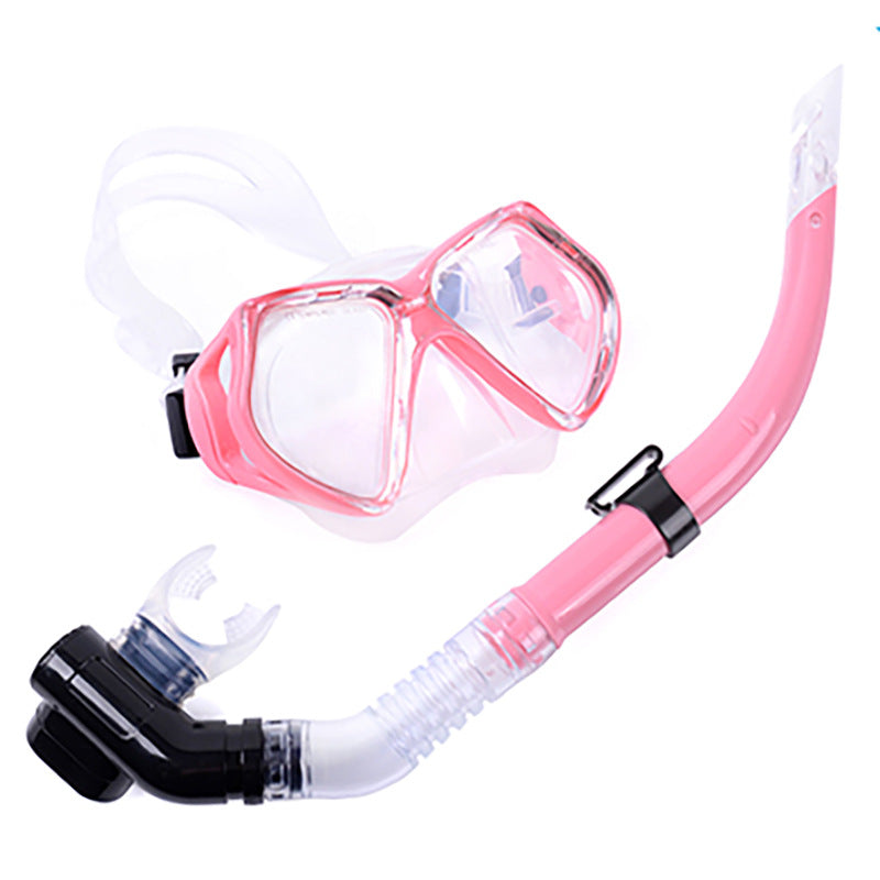 Large View Mask Tempered Glass Diving Mask Suit Snorkeling Silicone Mouthpiece Breathing Tube Equipment Double Drainage