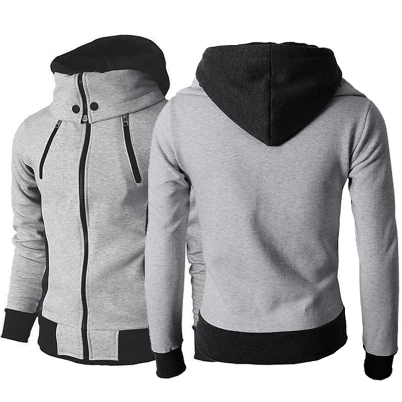 Men's Zip-Up Hooded Jacket: Casual Slim Sweatshirt