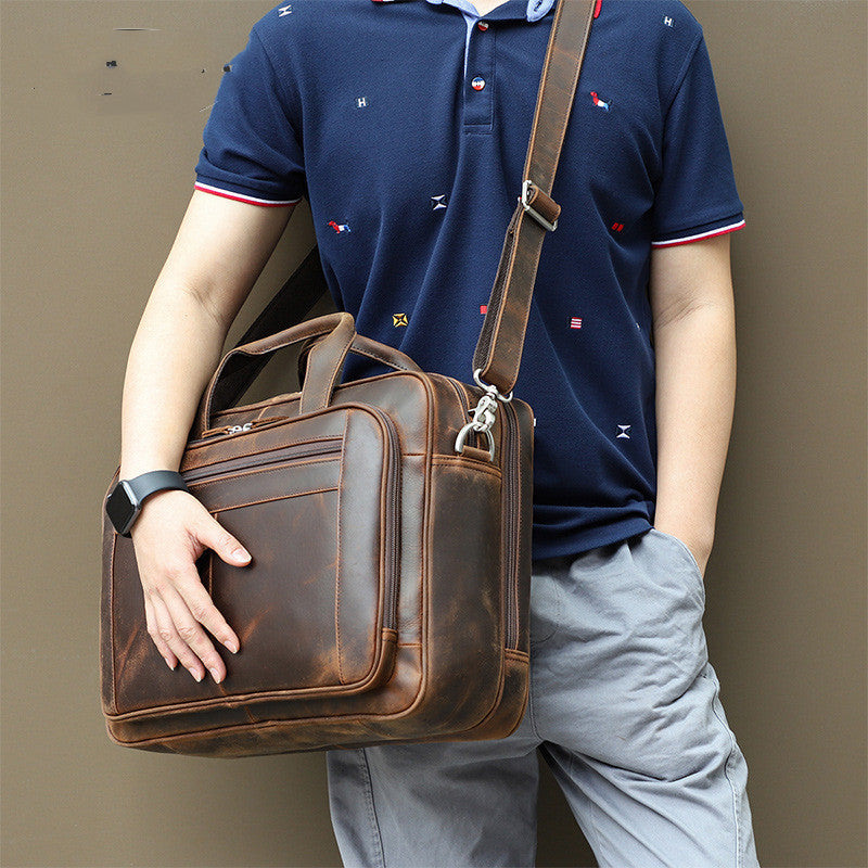 Top Qaulity Brand Briefcase Bag For Men Male Business Bag Vintage Designer