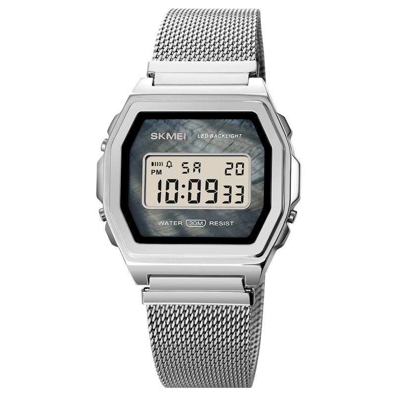 Multi-function Student Stainless Steel Electronic Watch