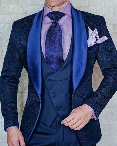 European And American Business New Printing Leisure Suit Men's Three-piece Suit