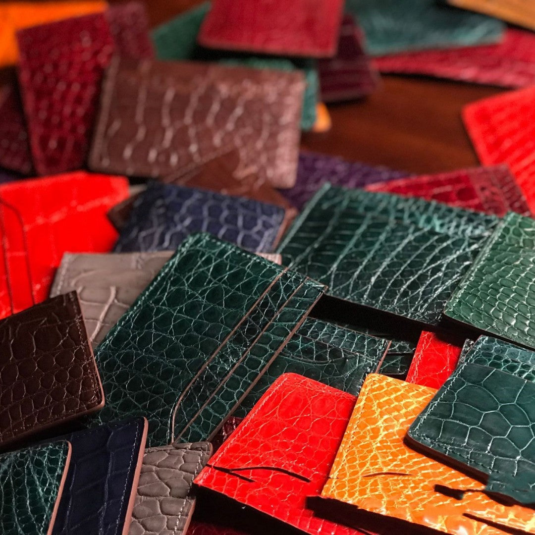 Crocodile Pattern Genuine Leather Fashionable Men's Multi Card Wallet