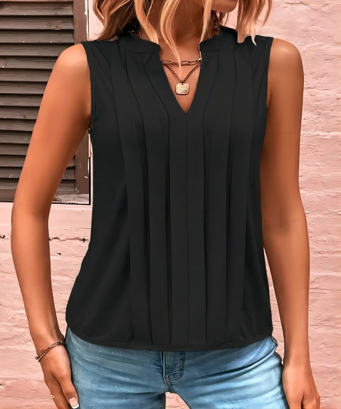 fashion-v-neck-casual-loose-fitting-pleated-momentum-t-shirt-vest