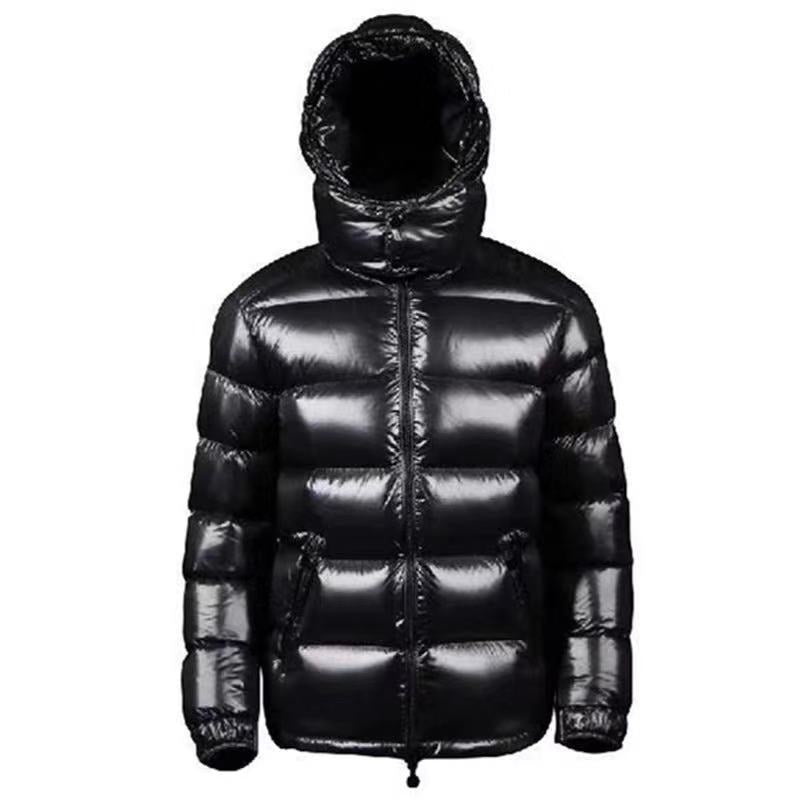 Pure Color Short Shiny White Duck Down Down Jacket