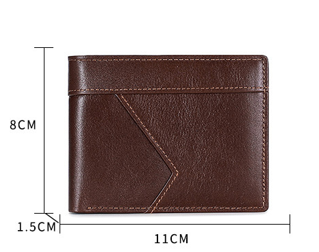 Anti-magnetic Theft Brush Retro Oil Leather Wallet Smooth Touch RFID Business Men Standard Wallet With Photo Window