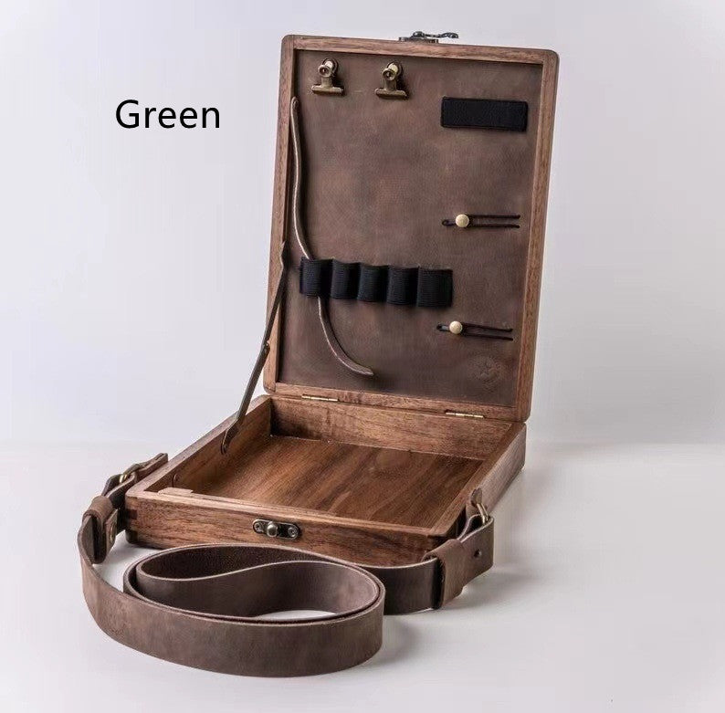 Men's Portable Leather Leisure Briefcase