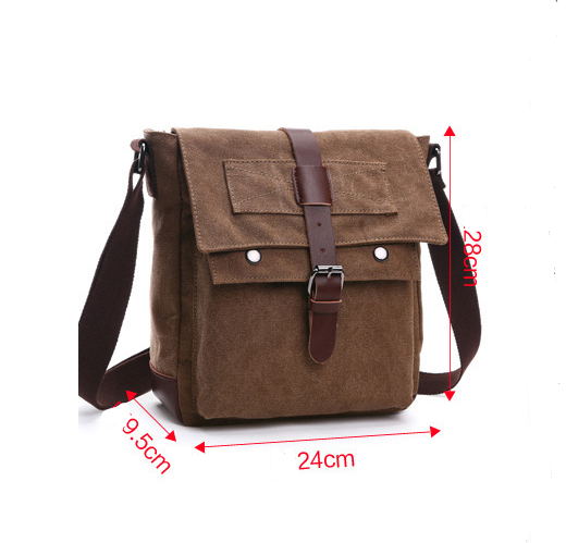 New version of Korean fashion casual canvas bag, practical business single shoulder oblique cross bag, men's Retro schoolbag