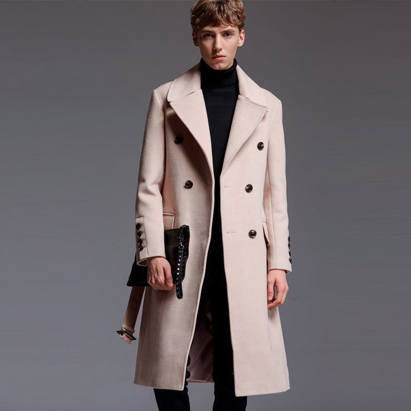 Extra Long Sweater Coat With Belt For Men