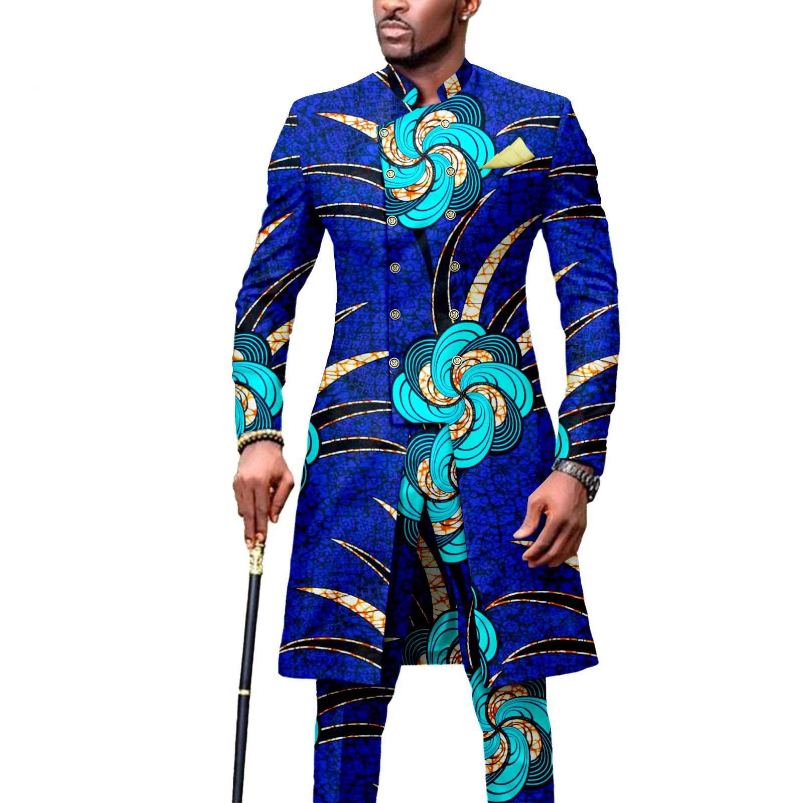 African Men's Slim Fashion Two Piece