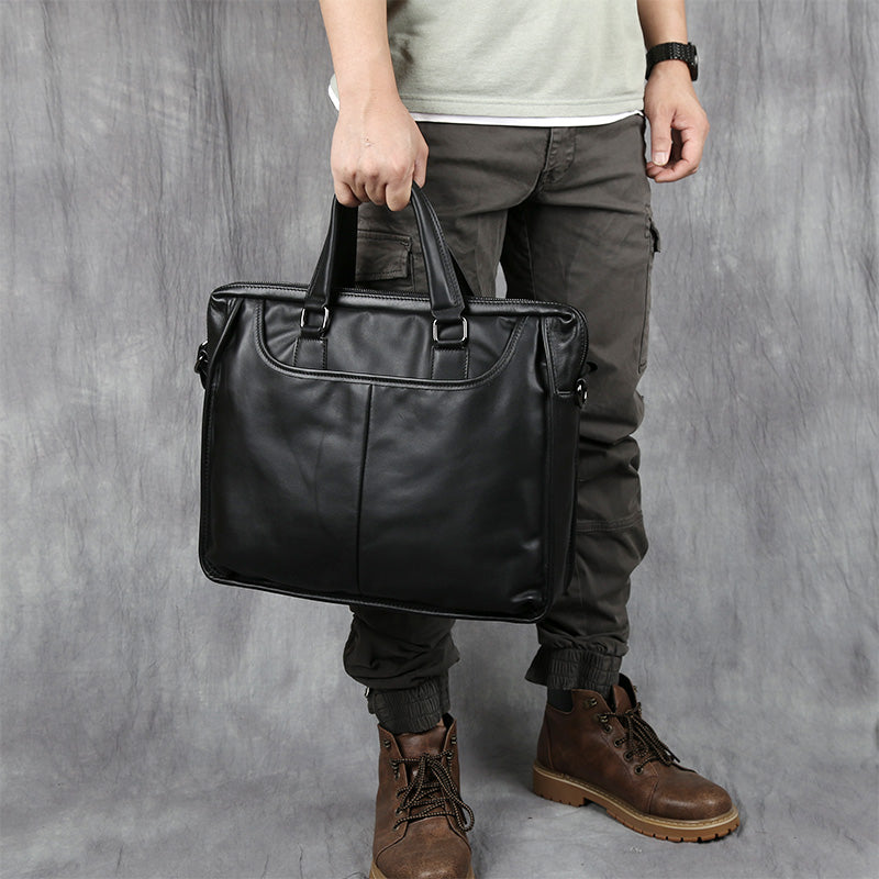 Men's Portable Leather Leisure Briefcase