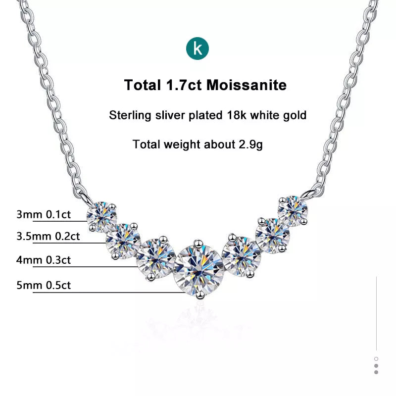 K.NOBSPIN Moissanite 925 Silver 18k White Gold Necklace