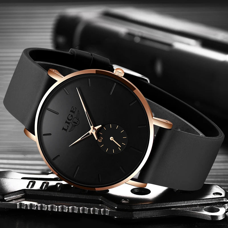 LIGE Men's Fashion Waterproof Ultra-Thin Quartz Watch - LIGE10006