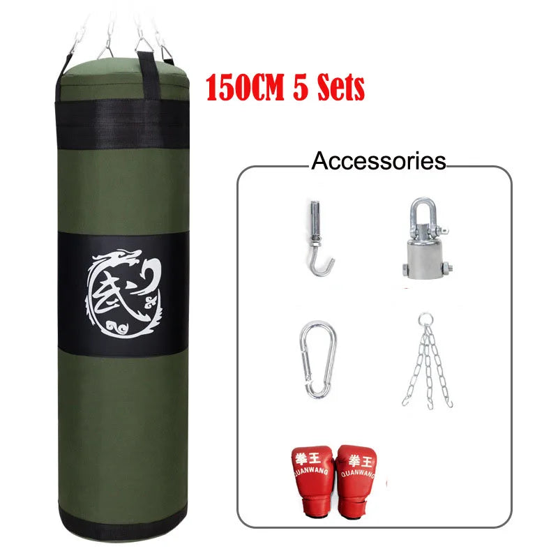 150cm 40KG Boxing Punching Bag Sanda Sandbag for Adults Muay Thai Taekonda Fitness Boxing Bag GYM Studio Boxing Training Sandbag