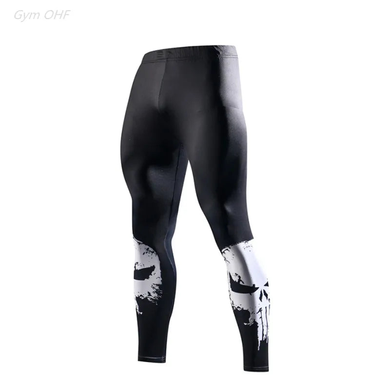 2Pcs Men's Compression Shirt and Sports Tights Set