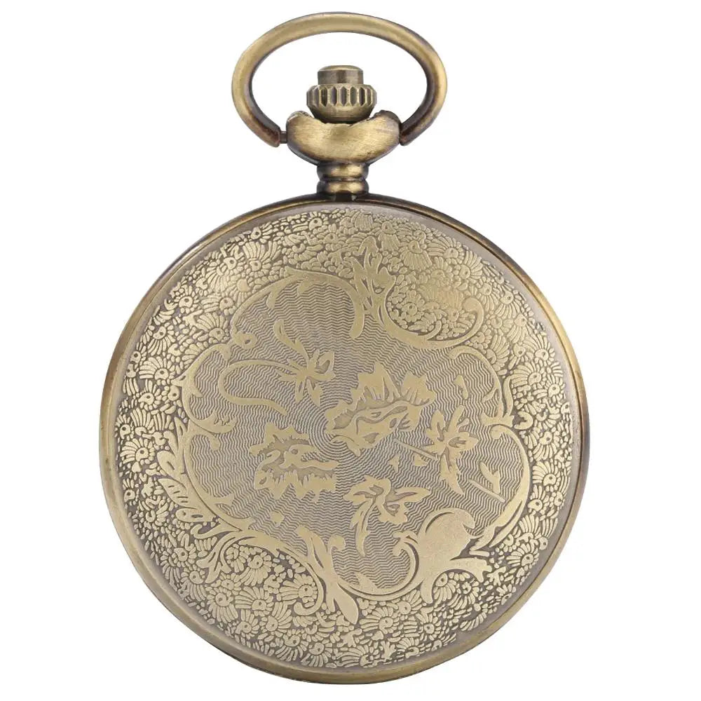 Vintage Bronze Full Hunter Pocket Watch with Chain