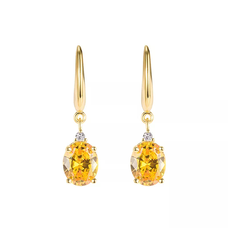 DIWENFU 14K Yellow Gold Topaz Drop Earrings for Women