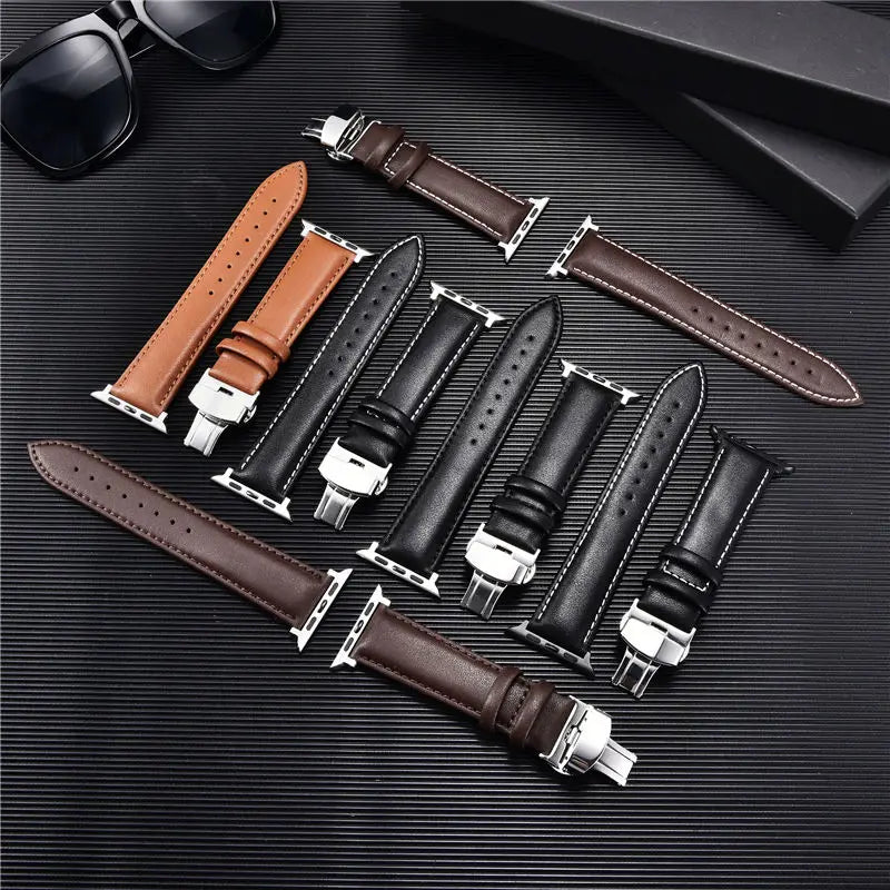 Leather Watch Straps for Apple Watch (38-49mm)