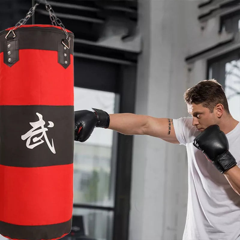 60-120CM Sturdy Boxing Bag for Home Gym Hook Hanging Punching Bag Sandbag Crossfit 80CM Empty-Heavy Kick Muay Thai Sand Bag