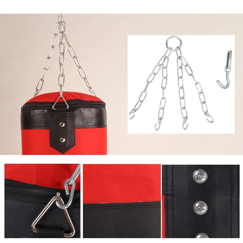 60-120CM Sturdy Boxing Bag for Home Gym Hook Hanging Punching Bag Sandbag Crossfit 80CM Empty-Heavy Kick Muay Thai Sand Bag