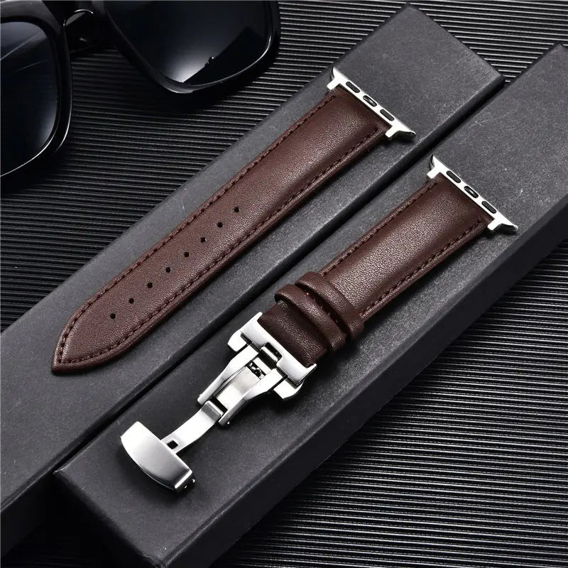 Leather Watch Straps for Apple Watch (38-49mm)