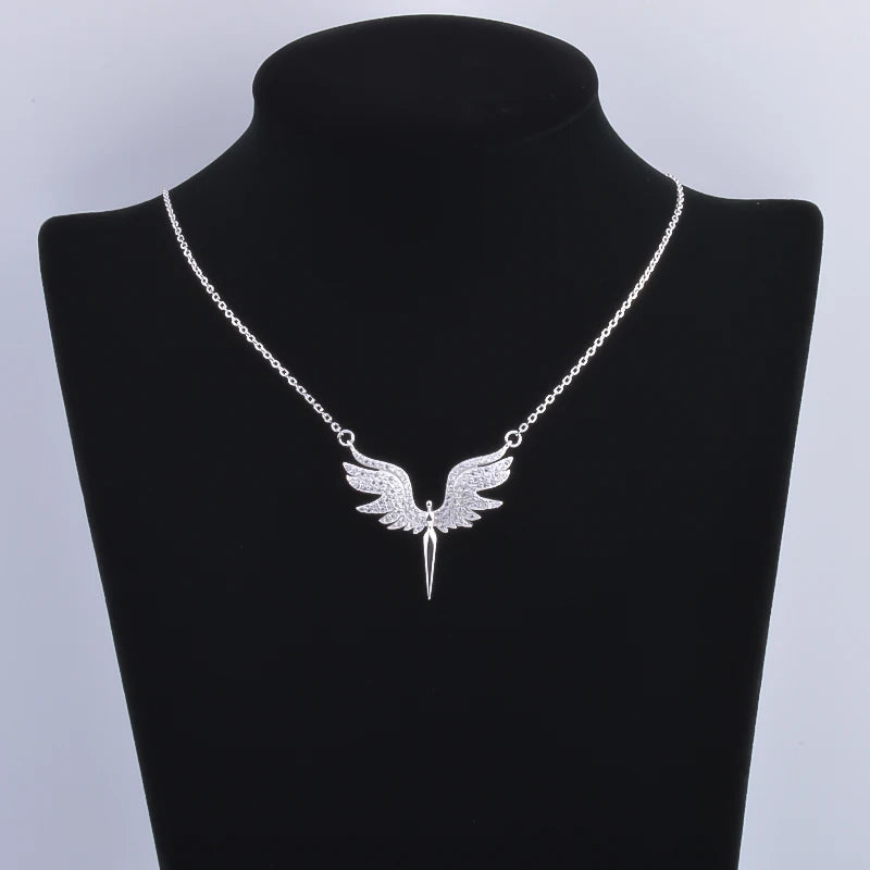 Pekurr 925 Sterling Silver CZ Angle Wing Phoenix Eagle Bird Necklaces Pendants For Women Silver Chain Jewelry Gifts