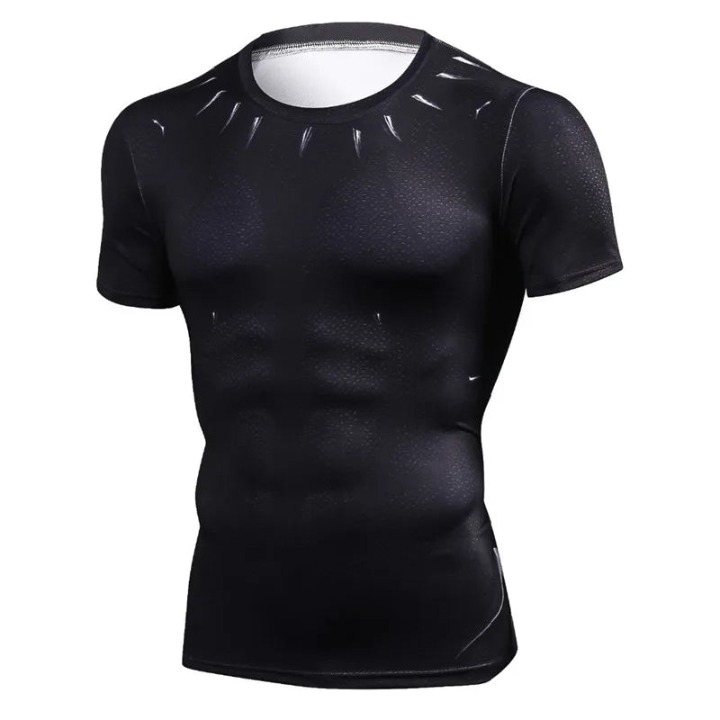 2Pcs Men's Compression Shirt and Sports Tights Set
