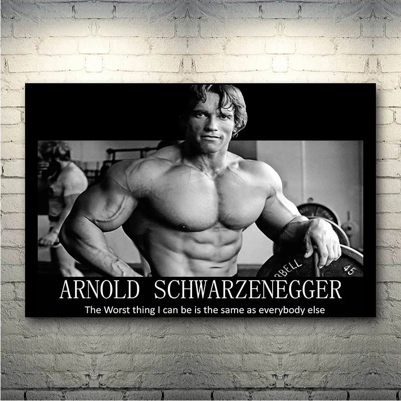 Arnold Schwarzenegger Bodybuilding Motivational Quote Silk Poster Print Inches Gym Room Fitness Sports Picture