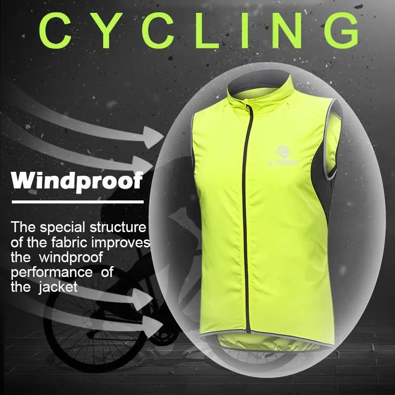 X-TIGER Cycling Jacket Windproof MTB Bike Jacket Vest Outdoor Cycling Windbreaker Sleeveless Rainproof Reflective Bike Clothing