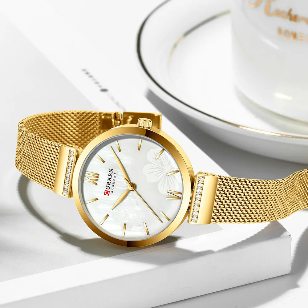 CURREN Women's Quartz Gold Bracelet Watch 9067