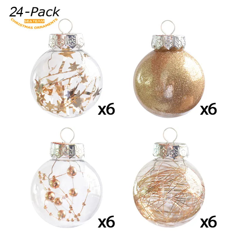 24pcs 6cm Christmas Balls Xmas Tree Hanging Ornaments Ball Christmas Decorations for Home Navidad New Year 2022 Gift Pendant