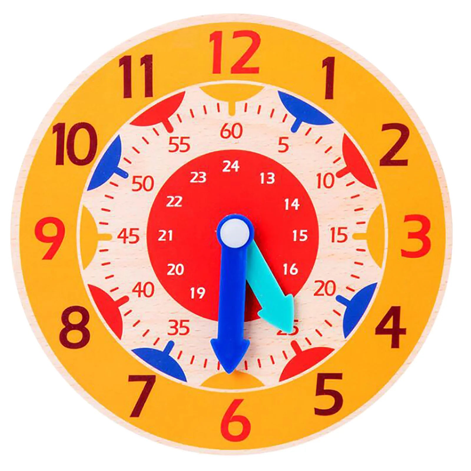Children Montessori Wooden Clock Toys Hour Minute Second Cognition Colorful Clocks Toys For Kids Early Preschool Teaching Toys