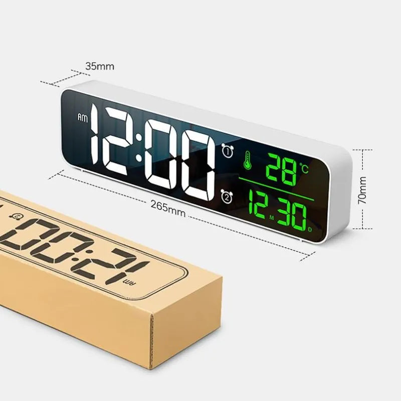 LED Digital Alarm Clock with Temperature and Date Display