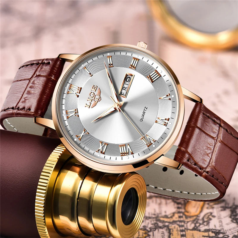 LIGE Women Watch Rose Gold Montre Femme Women  Ultra-thin Fashion Relojes Para Mujer Luxury Lady Wrist Watches Reloj Mujer