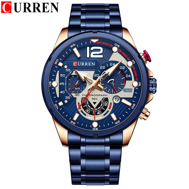 CURREN Men's Blue Chronograph Quartz Watch - 8395