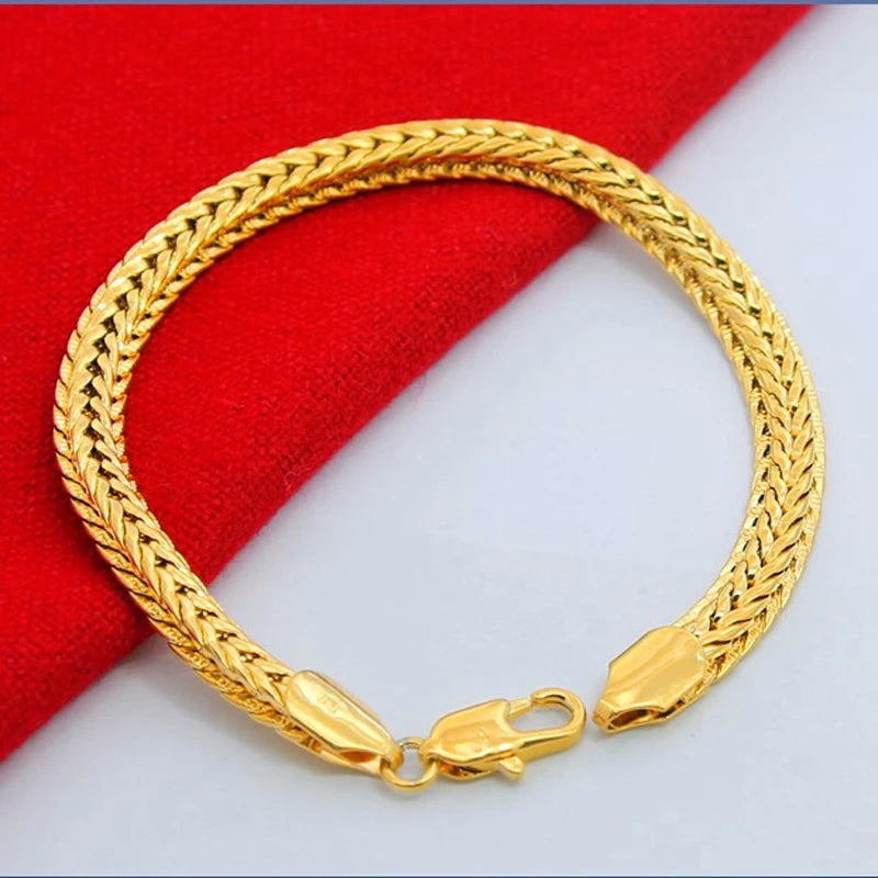 Gold Color 6.5MM Bracelet for Men, 20CM