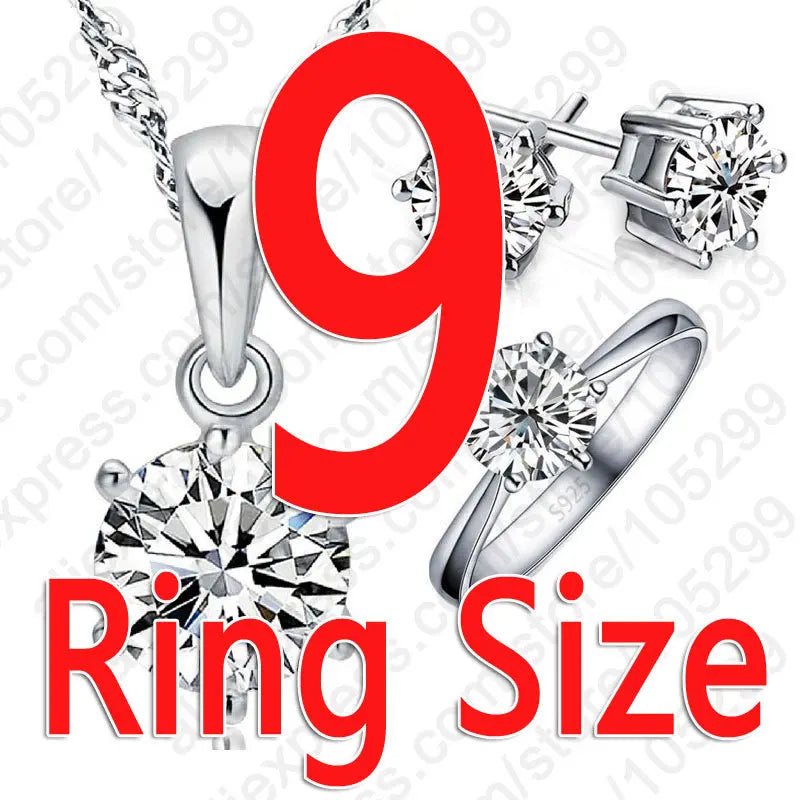 3-Piece Sterling Silver Crystal Jewelry