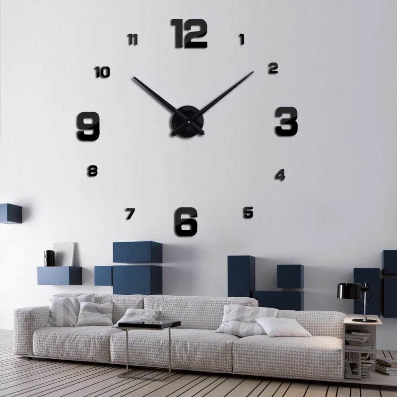 large wall clock watch 3d wall clocks de pared home decoration 3d wall stickers pecial  Living Room home decoration accessories