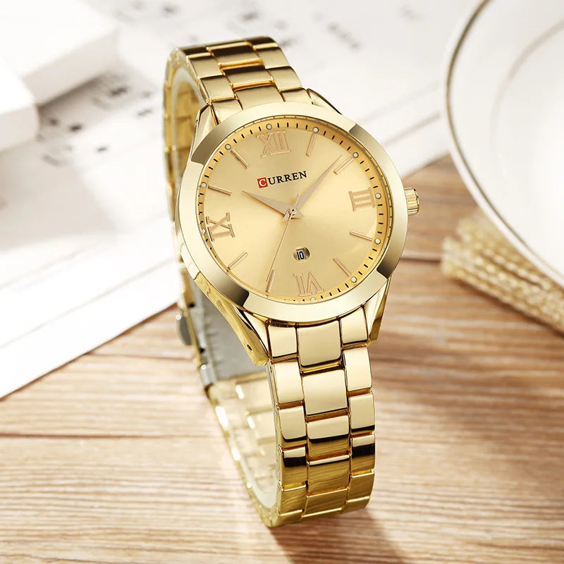 CURREN Gold Women's Bracelet Watch 9007