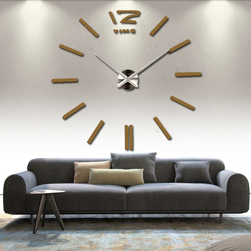 D DIY Acrylic Mirror Wall Clock