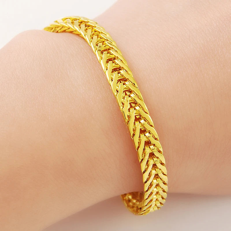 Gold Color 6.5MM Bracelet for Men, 20CM