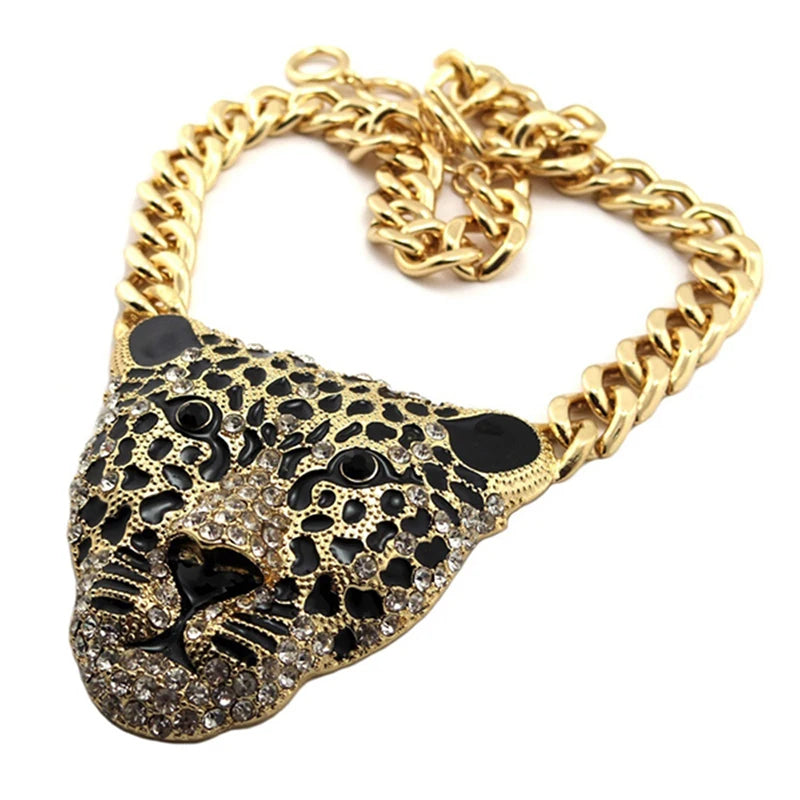 YD&YDBZ Big Leopard Head Pendant Necklace Hip Hop Punk Style Jewelry Party Rave Accessory Animal Necklaces Gold Chain Wholesale