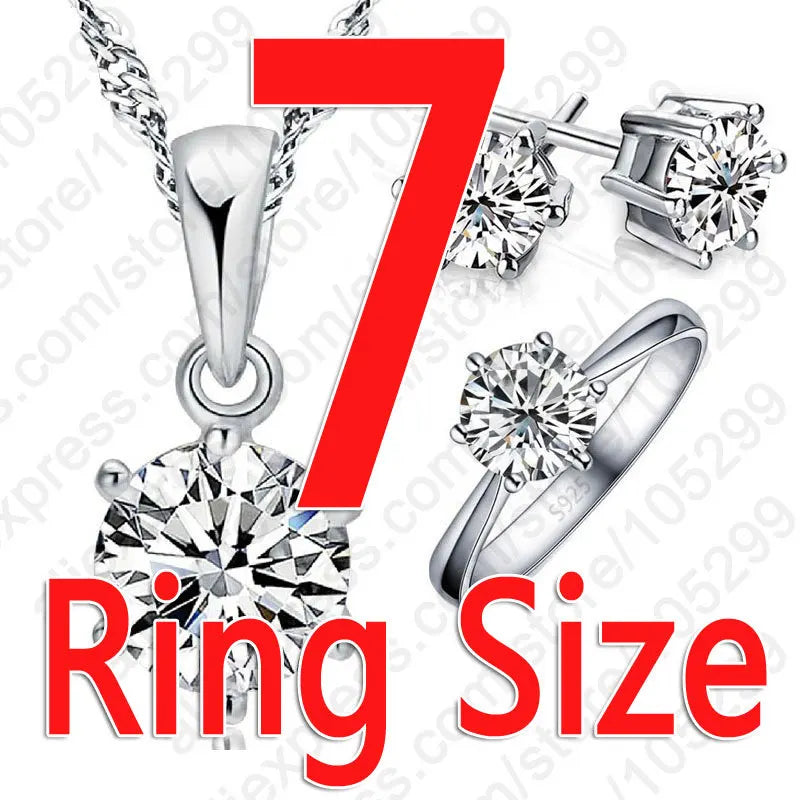 3-Piece Sterling Silver Crystal Jewelry