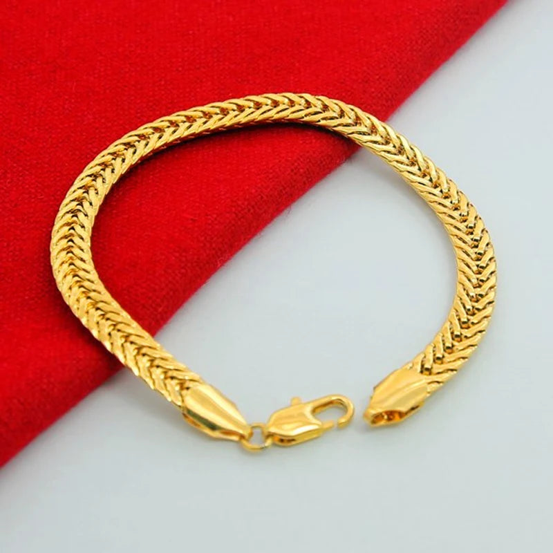 Gold Color 6.5MM Bracelet for Men, 20CM
