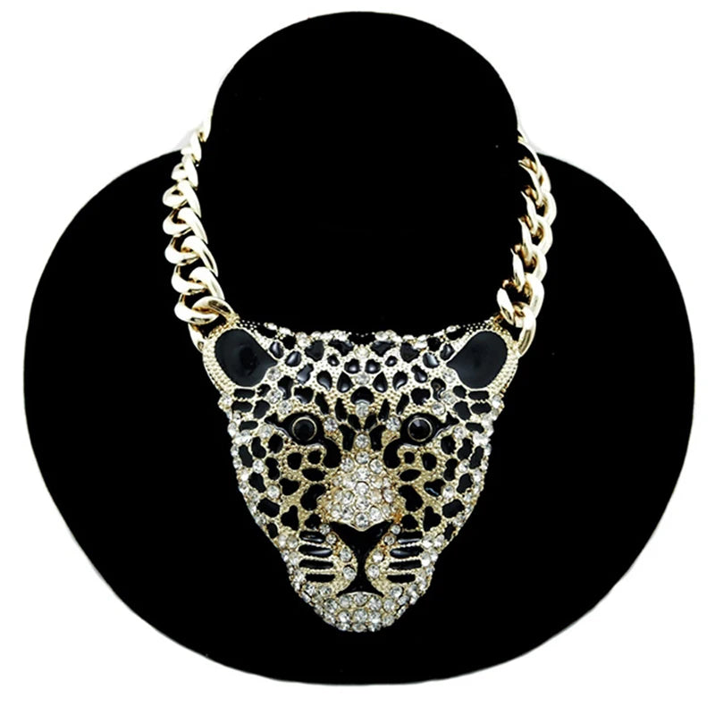YD&YDBZ Big Leopard Head Pendant Necklace Hip Hop Punk Style Jewelry Party Rave Accessory Animal Necklaces Gold Chain Wholesale