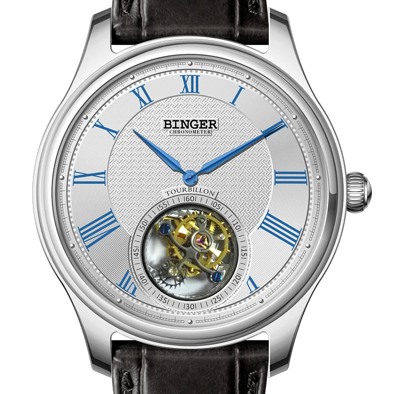 Switzerland BINGER Men's Seagull Tourbillon Automatic Watch