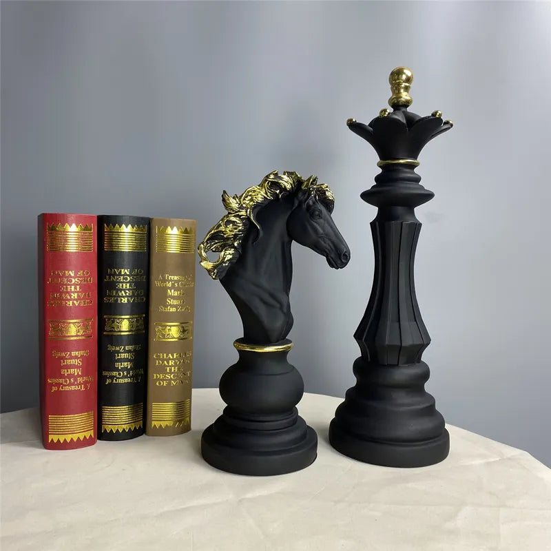 Resin International Chess Statue Creative Retro Figurines For Interior Home Decor Livingroom Desktop Decoration Desk Accessories