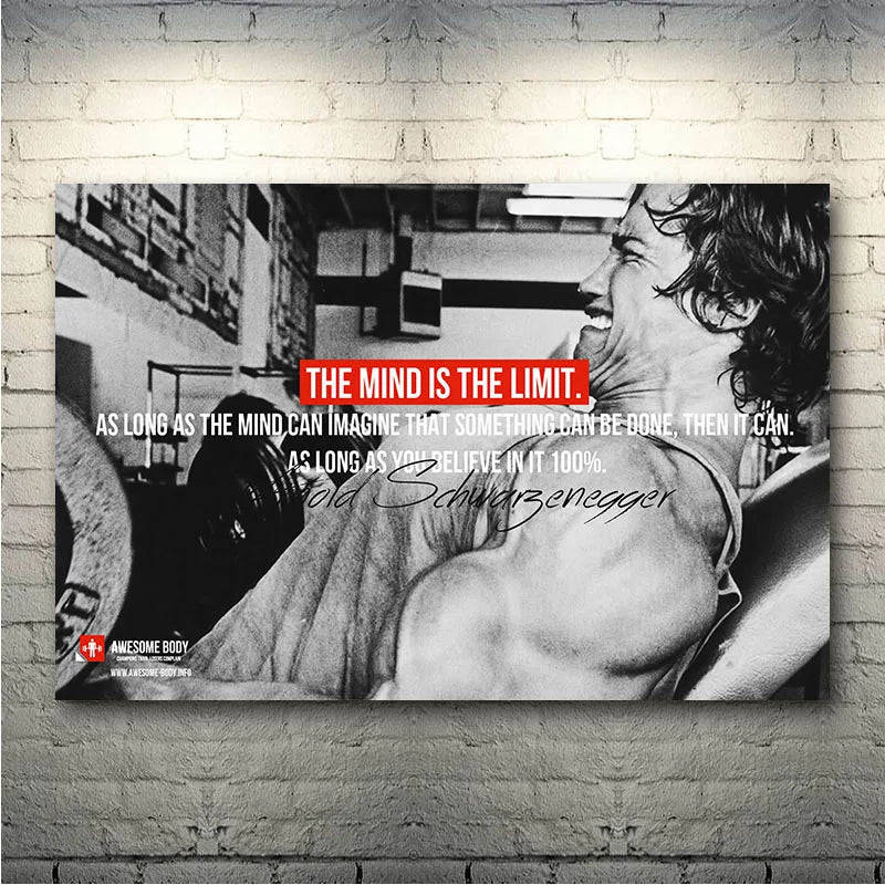 Arnold Schwarzenegger Bodybuilding Motivational Quote Silk Poster Print Inches Gym Room Fitness Sports Picture