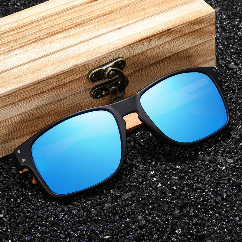 EZREAL Brand Design Beech wood Handmade Sunglasses Men Polarized Eyewear Outdoor Driving Sun Glasses Reinforced Hinge