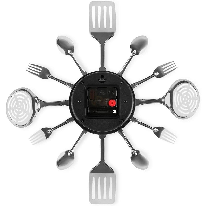 Large Kitchen Wall Clocks with Spoons and Forks,Great Home Decor and Nice Gifts,Wall Clock Creativ Tableware Wall Clock