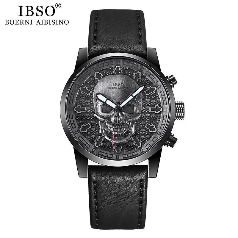 IBSO Men's Skull Gothic Quartz Watch - 3631